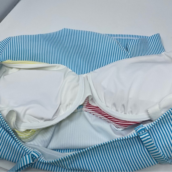 Lands’ End Blue Yellow Red Stripe Tankini Bathing Suit Top Size 16 - Picture 8 of 9